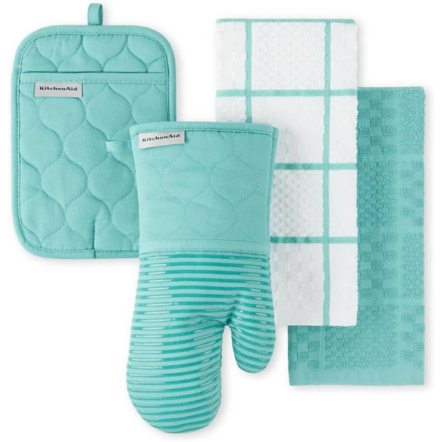 KitchenAid Terry Cloth Oven Mitt 4-Piece Set: $23