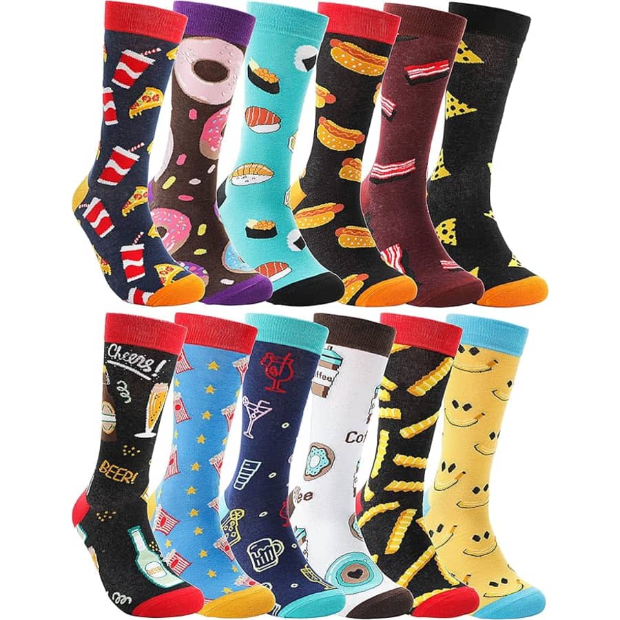 Unisex Funny Socks 12-Pack: $20