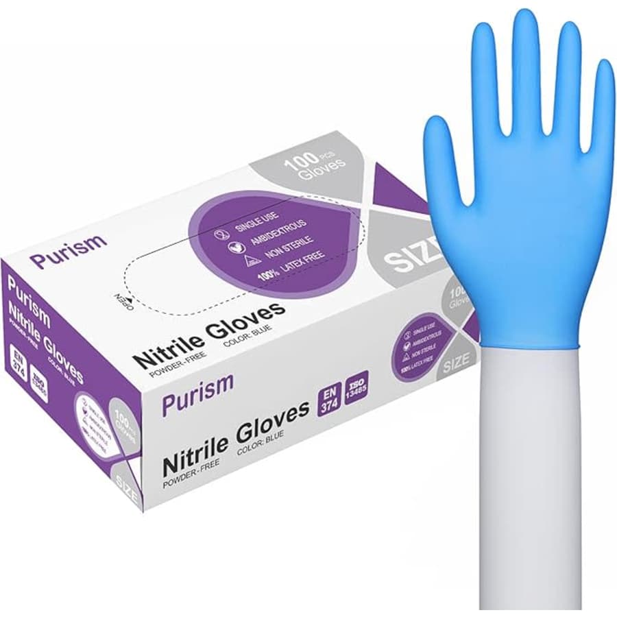 Purism Powder-Free Non-Latex Nitrile Gloves 100-Pack: From $8.11