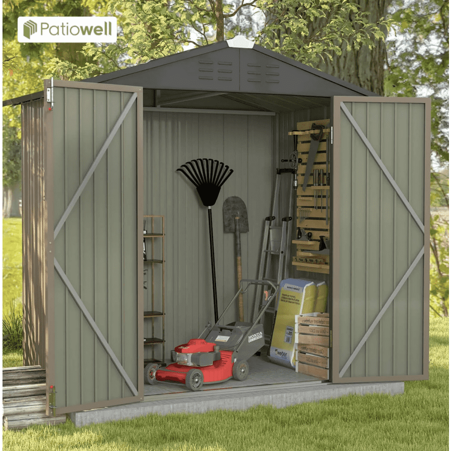 Patiowell 6x4-Foot Metal Outdoor Storage Shed: $175 Patiowell 6x4-Foot Metal Outdoor Storage Shed: $175