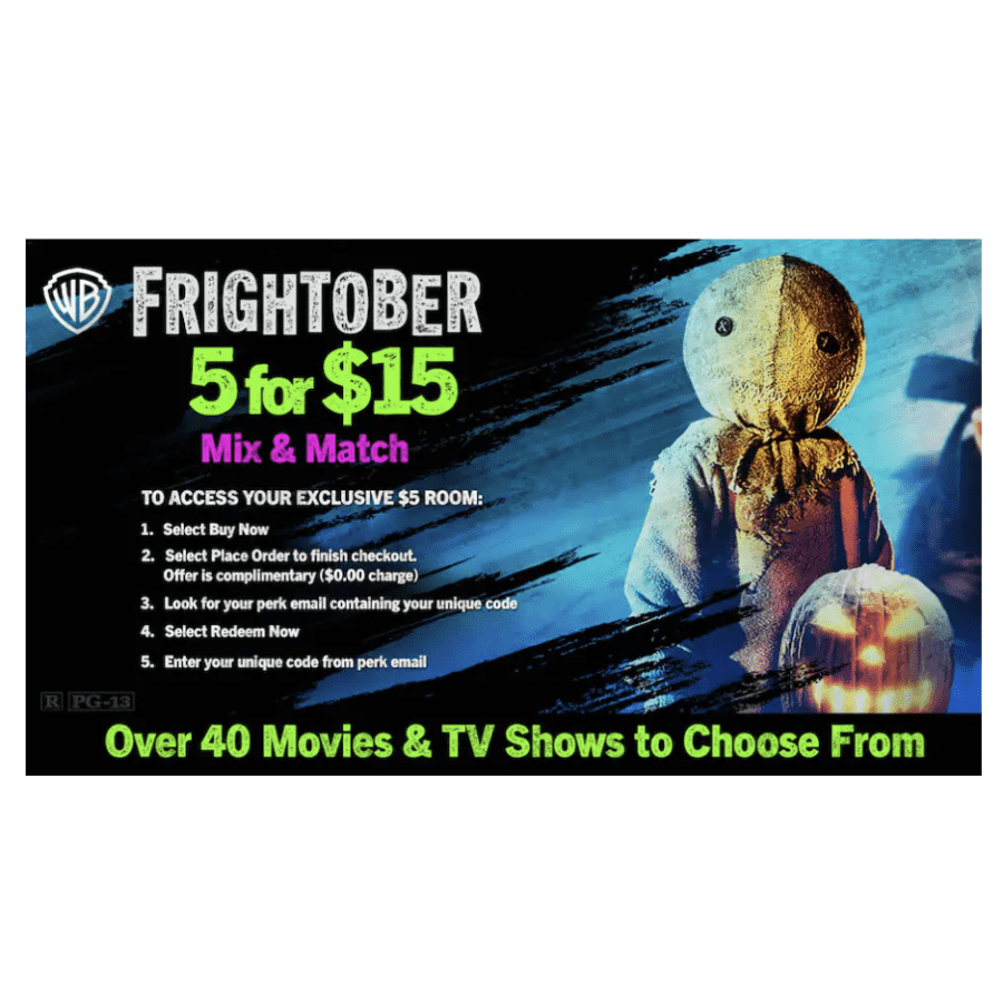 Best Buy Frightober Deal: 5 Movies or TV Shows for $15 Best Buy Frightober Deal: 5 Movies or TV Shows for $15