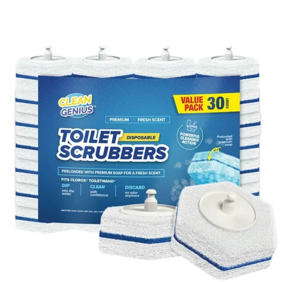 CleanGenius Prefilled Cleaning Disposable Toilet Scrubber 30-Pack: $14