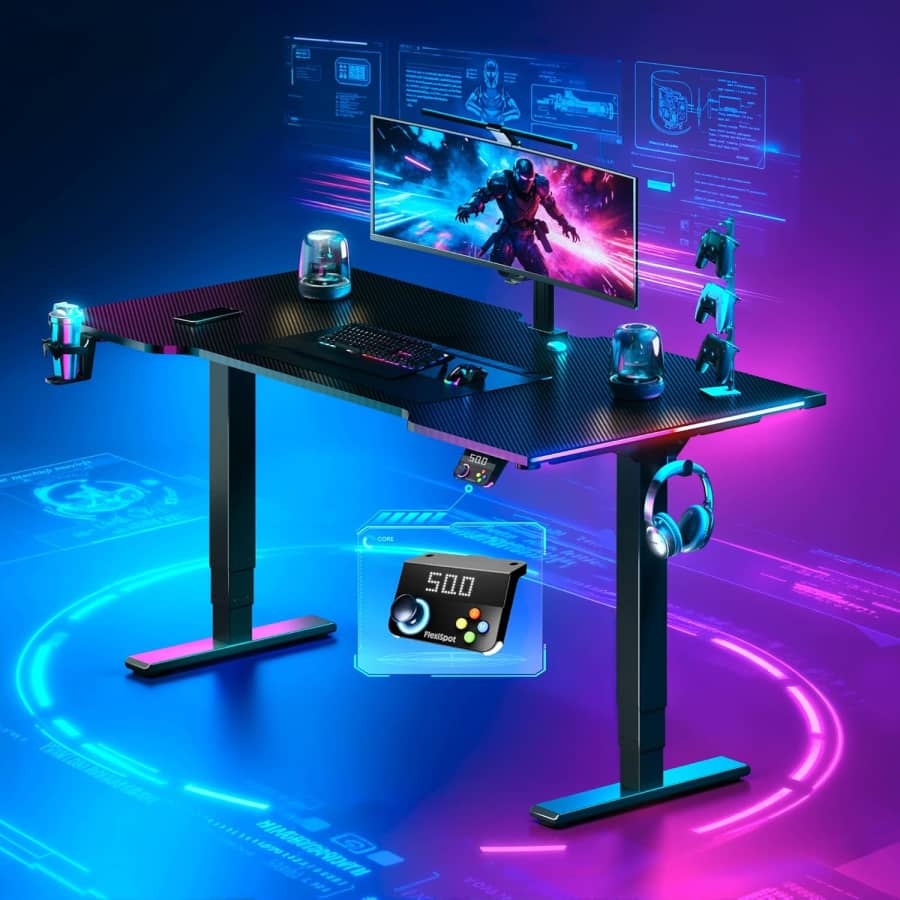 Flexispot CyberX 63" RGB LED Gaming Standing Desk: $473.75