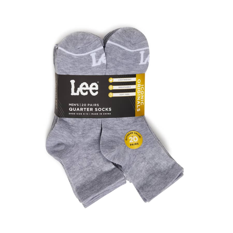 Lee Men's Quarter Low Cut Socks 20-Pack: $7 Lee Men's Quarter Low Cut Socks 20-Pack: $7