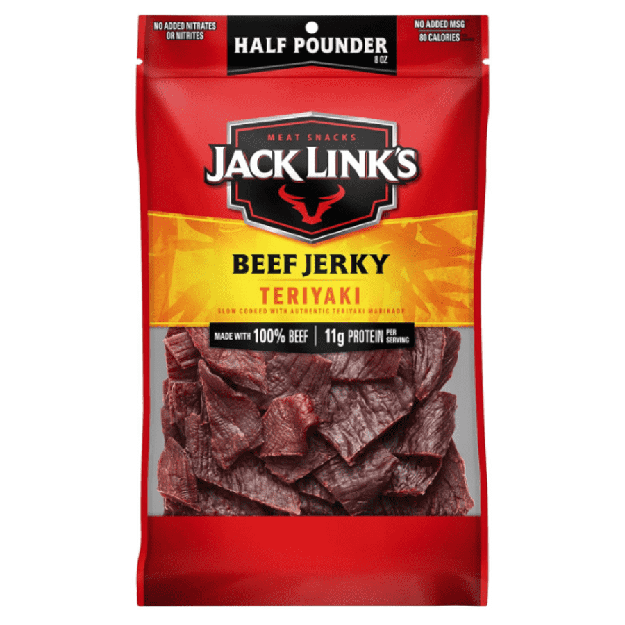Jack Link's Beef Jerky, Teriyaki, 1/2-lb. Bag: $7.54 via Subscribe & Save Jack Link's Beef Jerky, Teriyaki, 1/2-lb. Bag: $7.54 via Subscribe & Save