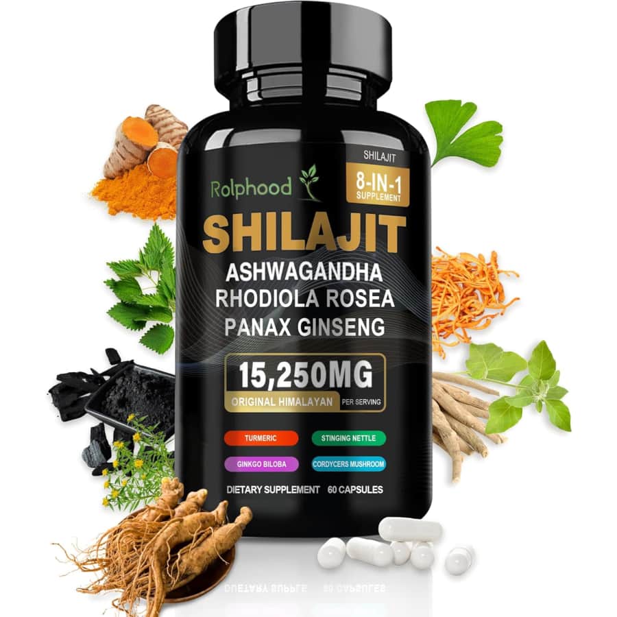 Rolphood 8-in-1 15,250mg Shilajit + Ashwagandha 60-Capsule Bottle: $7.49 Rolphood 8-in-1 15,250mg Shilajit + Ashwagandha 60-Capsule Bottle: $7.49
