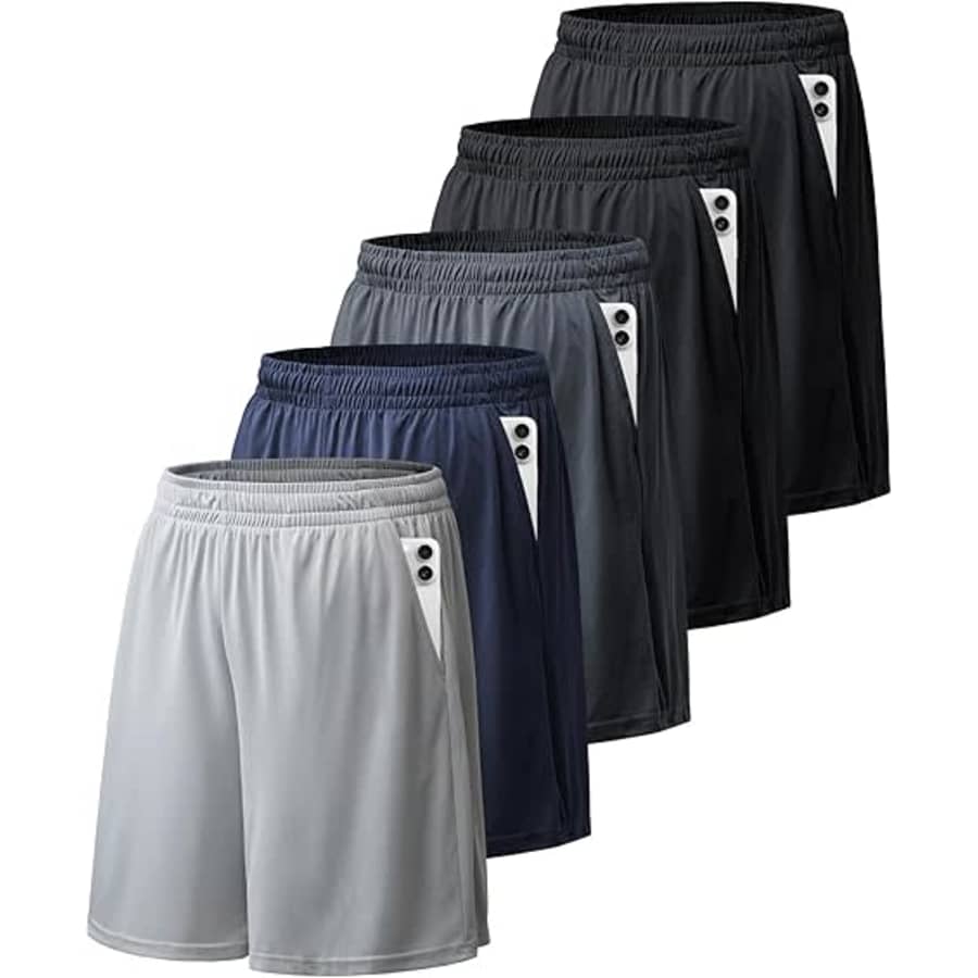 Men's 10" Quick Dry Shorts 5-Pack: $23 Men's 10" Quick Dry Shorts 5-Pack: $23