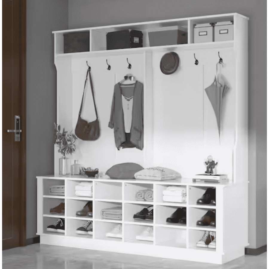 3-in-1 Hall Tree With 6-Metal Double Hooks: $227 3-in-1 Hall Tree With 6-Metal Double Hooks: $227