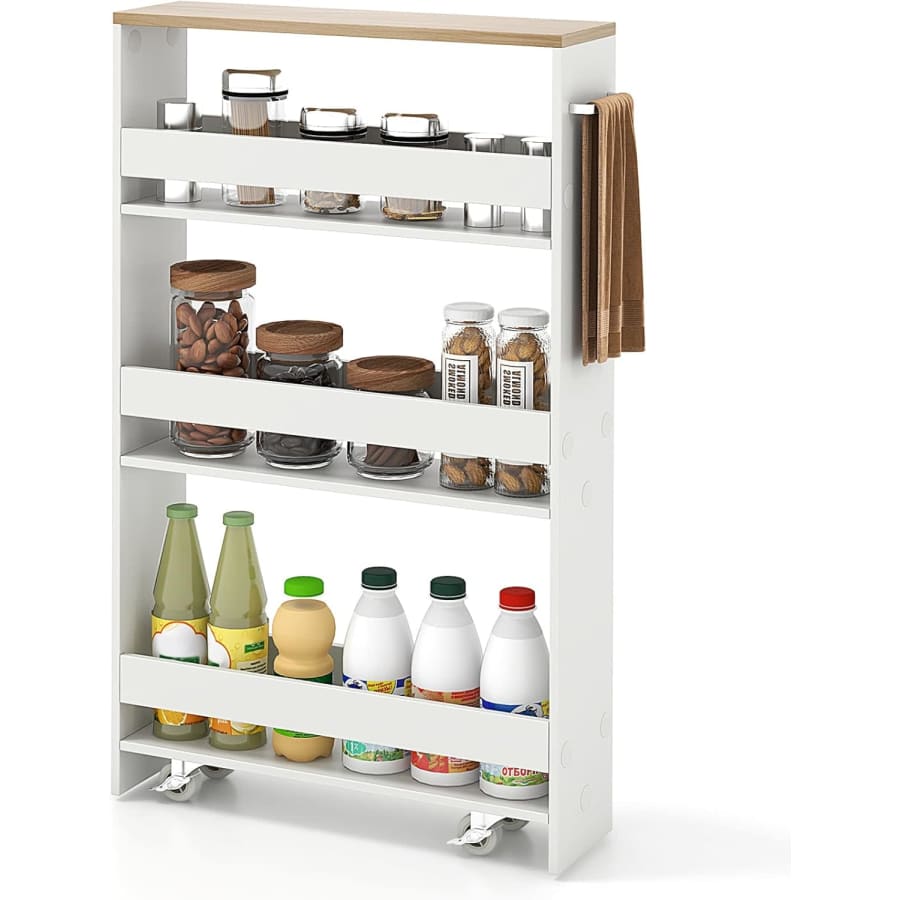 Costway Slim 4-Tier Rolling Utility Cart: $40.80 Costway Slim 4-Tier Rolling Utility Cart: $40.80