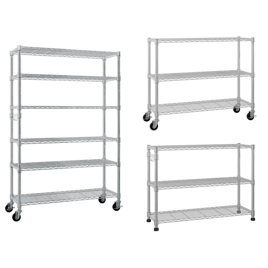Ktaxon 6-Tier 82" Wire Shelving w/ Wheels & 2-in-1 Function: $83