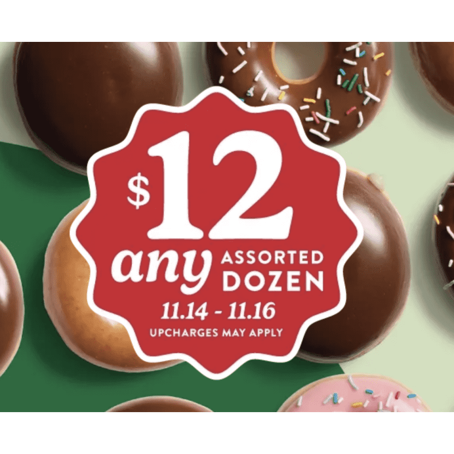 Krispy Kreme Any Assorted Dozen: $12