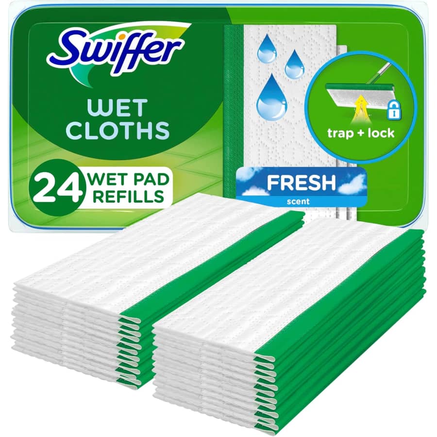 Swiffer Sweeper 24-Count Wet Mopping Cloths: $9.94