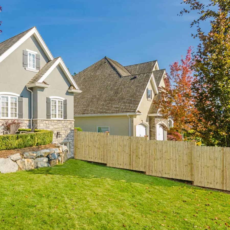 Severe Weather 8-ft. Pressure Treated Pine Stockade Fence Panel: $61