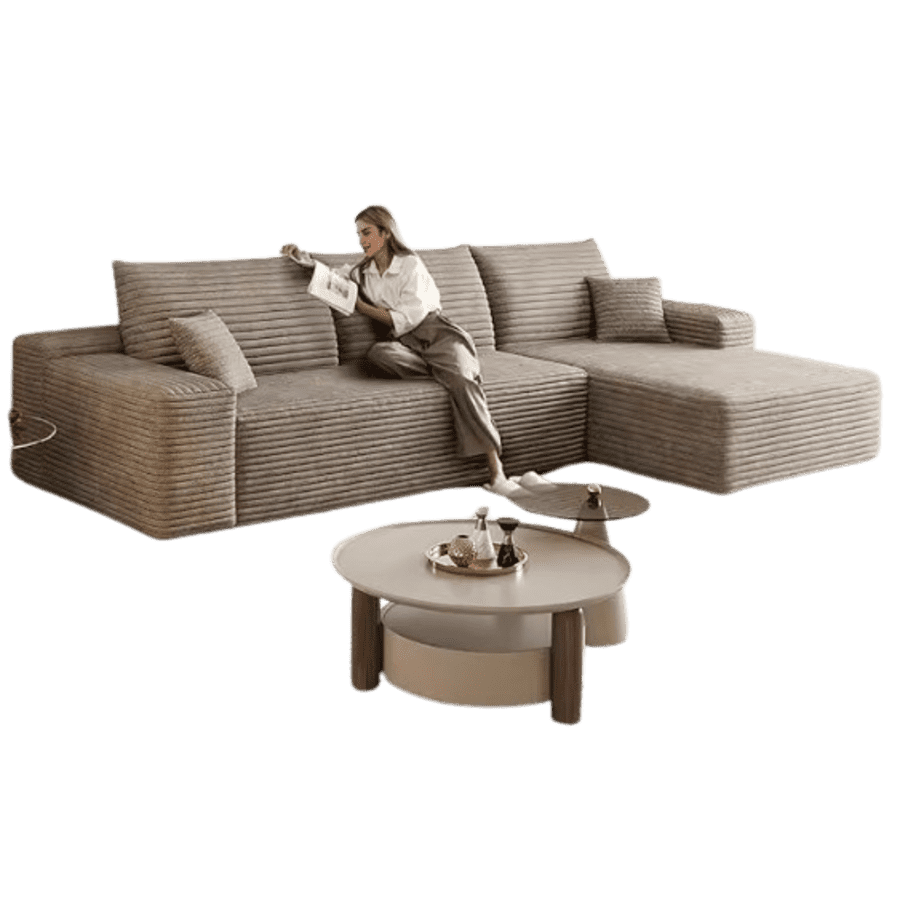 107.5" Corduroy L-Shaped Sofa: $333