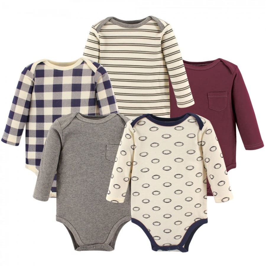 Hudson Baby Cotton Long-Sleeve Bodysuit 5-Pack: $6.03