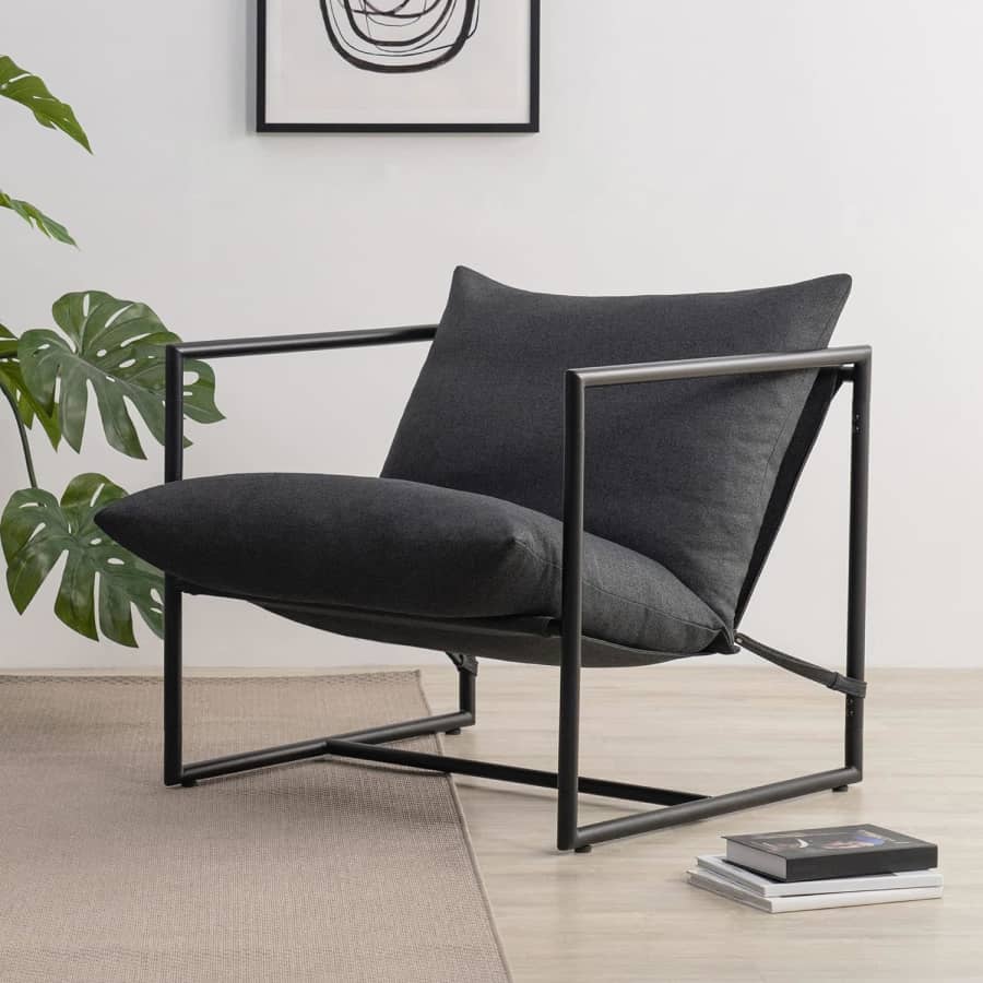 Zinus Aidan Sling Accent Chair with Metal Frame: $74