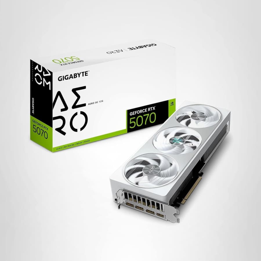 Gigabyte GeForce RTX 5070 AERO OC 12GB 192-Bit GDDR7 PCIe 5.0 Graphics Card: $499.99