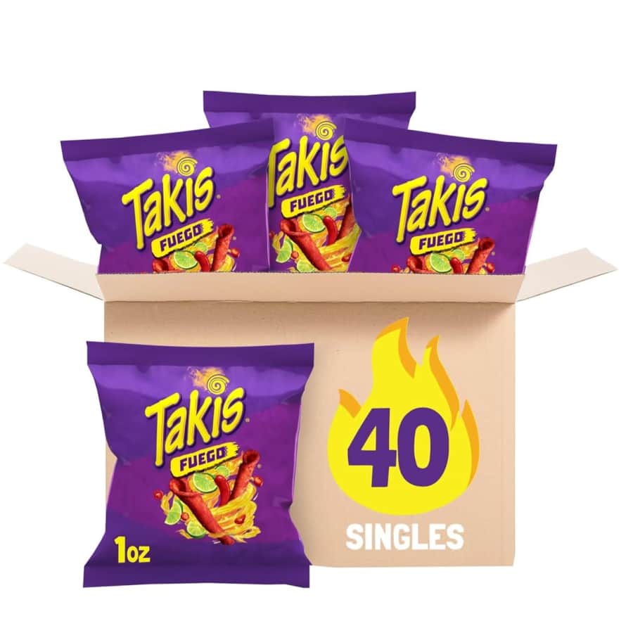 Takis Fuego 1-oz. Bag 40-Pack: $12.38 via Sub. & Save Takis Fuego 1-oz. Bag 40-Pack: $12.38 via Sub. & Save