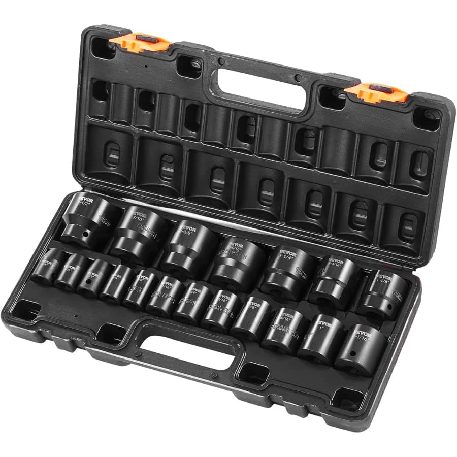 Vevor 19-Piece 1/2" Impact Drive Socket Set: $35