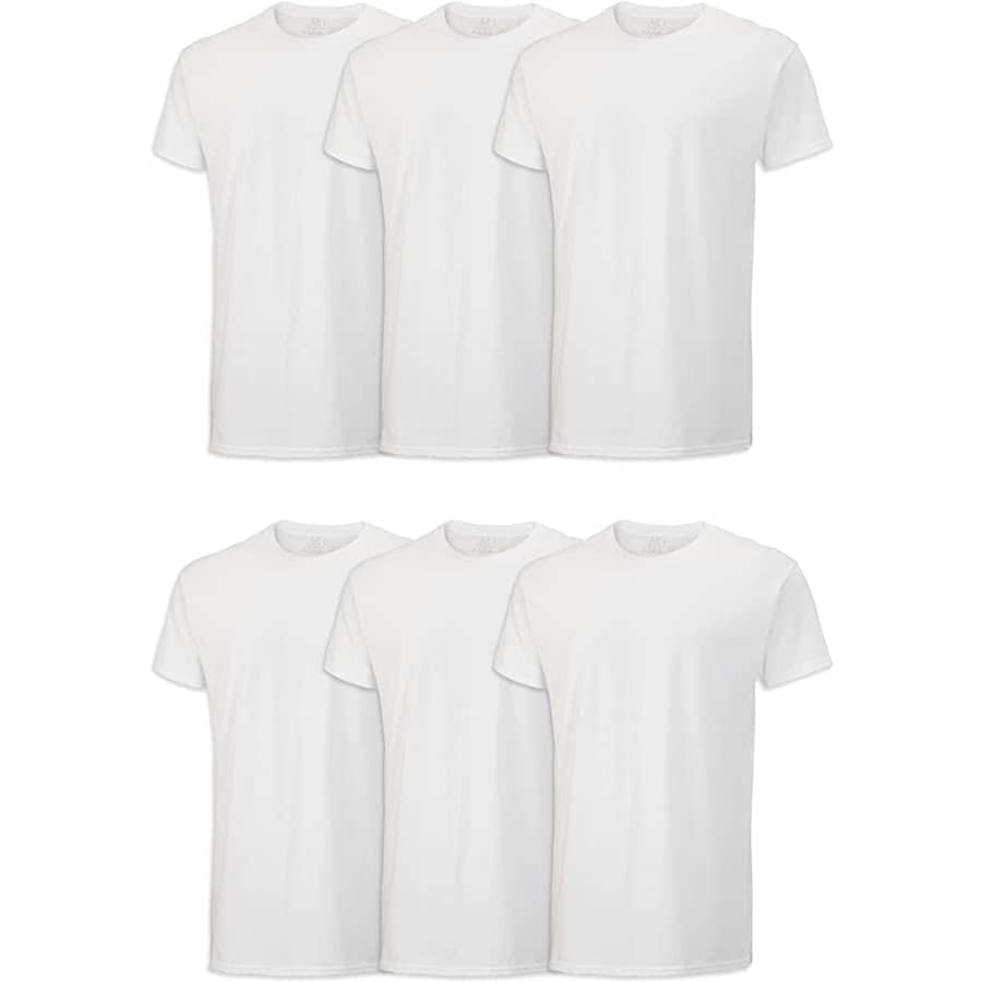 Fruit of the Loom Men's Crew T-Shirt 6-Pack: $10