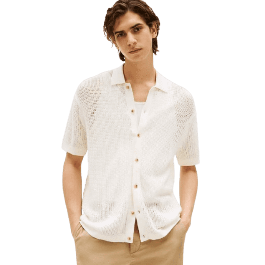 Tommy Hilfiger Men's Open-Knit Polo Shirt: $23.56