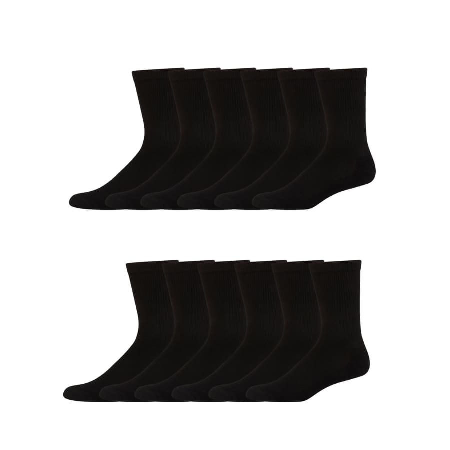 Hanes Men's Cushioned Crew Socks 12-Pack: $18