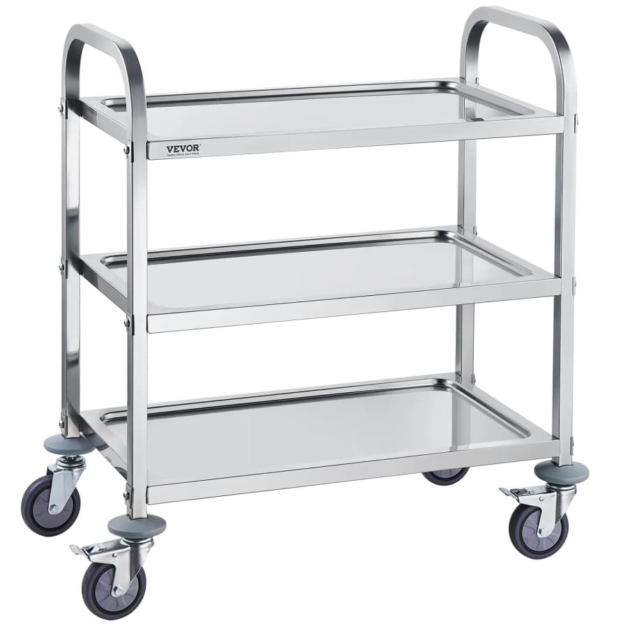 VEVOR 34" 3-Shelf 400-lbs. Capacity Utility Cart: $75 VEVOR 34" 3-Shelf 400-lbs. Capacity Utility Cart: $75