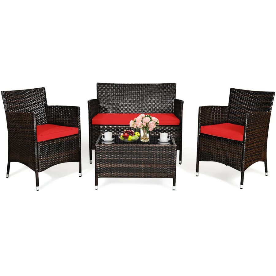 Costway 4-Piece Patio Rattan Furniture Set: $170 Costway 4-Piece Patio Rattan Furniture Set: $170
