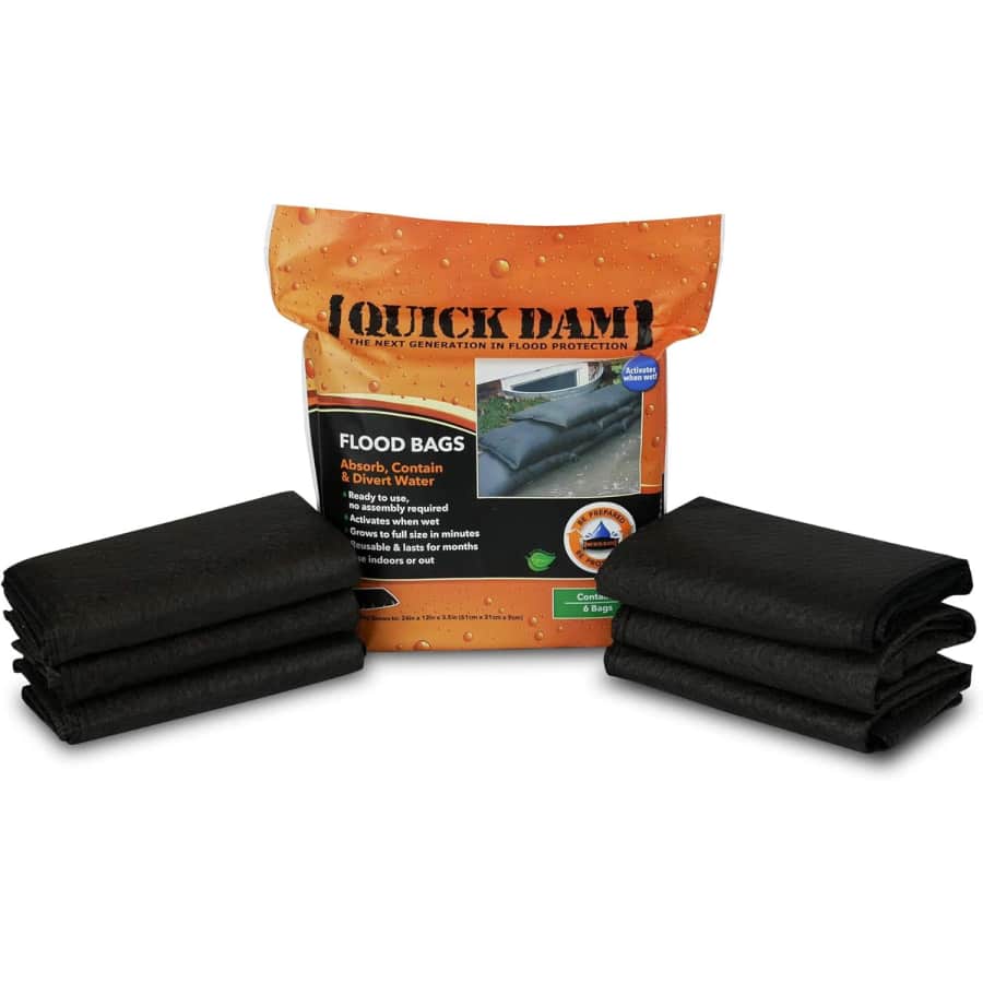 Quick Dam Water-Activated 1x2-Foot Flood Bags 6-Pack: $30