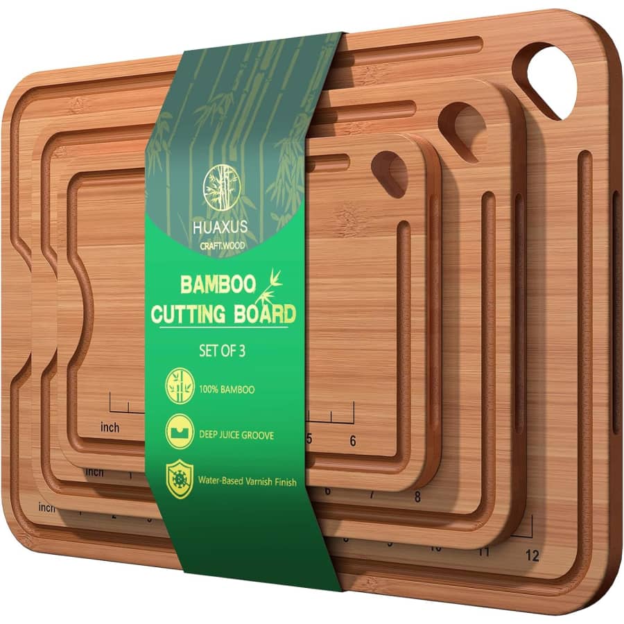 Bamboo Wooden Cutting Board Set: $20 Bamboo Wooden Cutting Board Set: $20