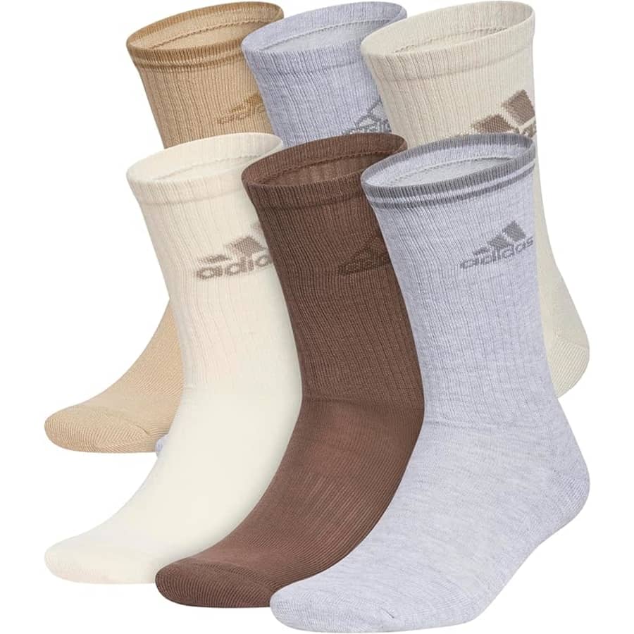 adidas Men's Athletic Cushioned Crew Socks 6-Pack: $13 w/ Prime adidas Men's Athletic Cushioned Crew Socks 6-Pack: $13 w/ Prime