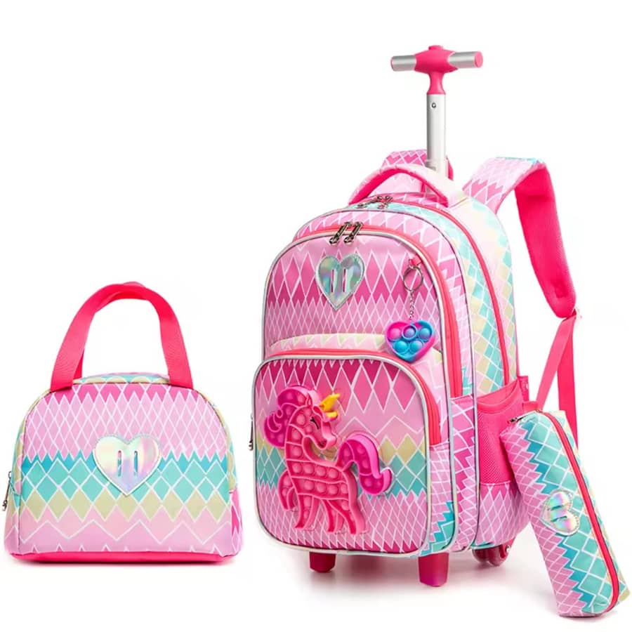 3-in-1 Rolling Backpack Set: $19