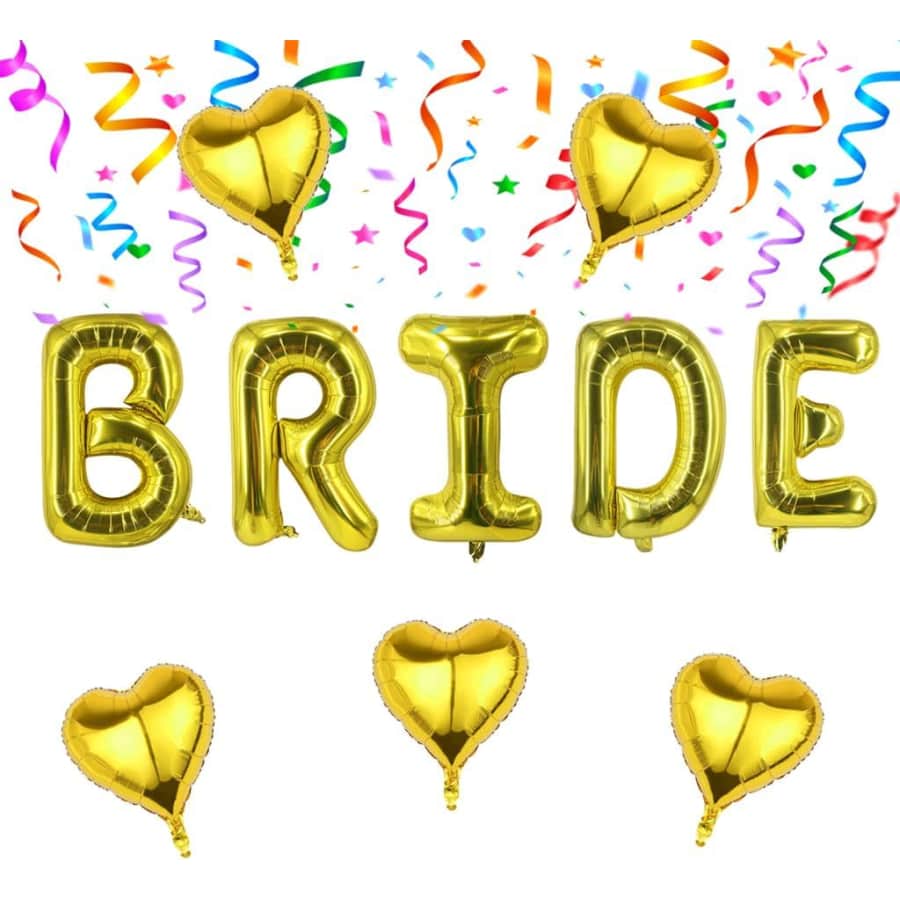 Bride 5pc Balloon Set w/ 4pc Heart Baloons: $4.99
