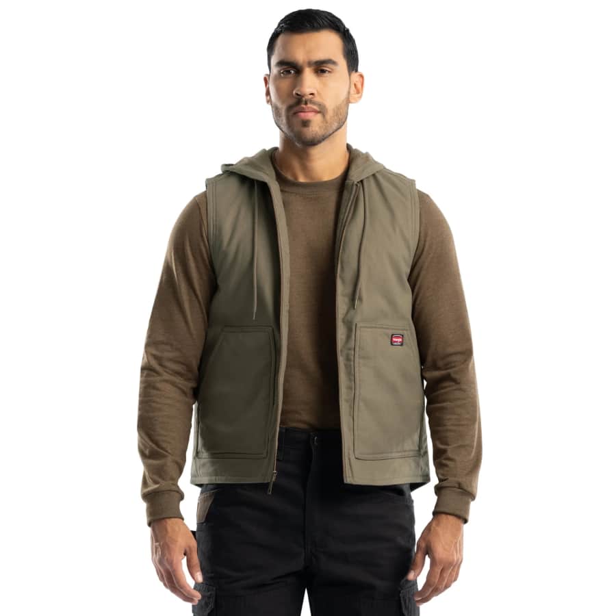 Wrangler Men's Quilted Lined Hooded Duck Work Vest: $24.98 Wrangler Men's Quilted Lined Hooded Duck Work Vest: $24.98