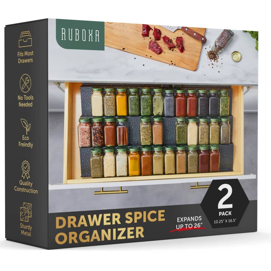 Metal Spice Drawer Organizer 2-Pack: $8.99 Metal Spice Drawer Organizer 2-Pack: $8.99