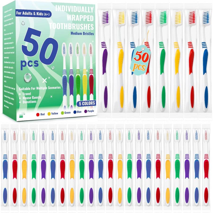 Disposable Travel Toothbrush 50-Pack: $7.59