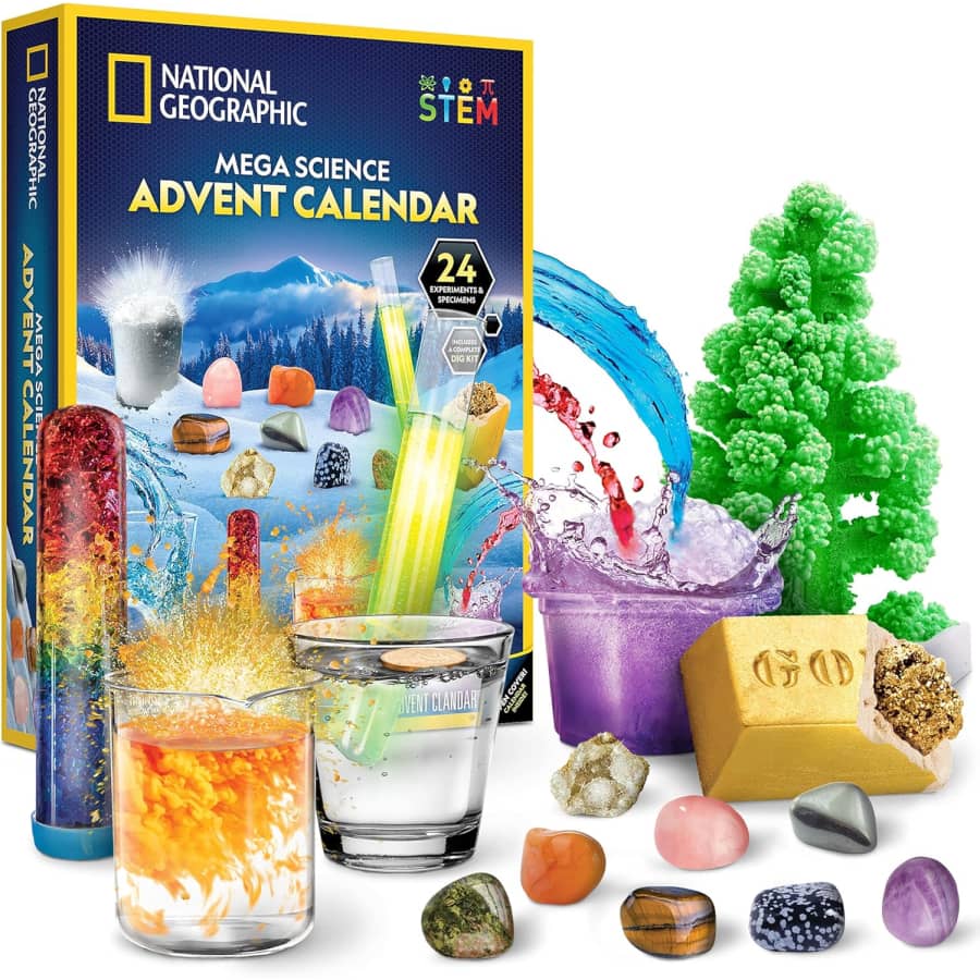 National Geographic Nat Geo Science Kit & Rock Collection Advent Calendar 2025: $23