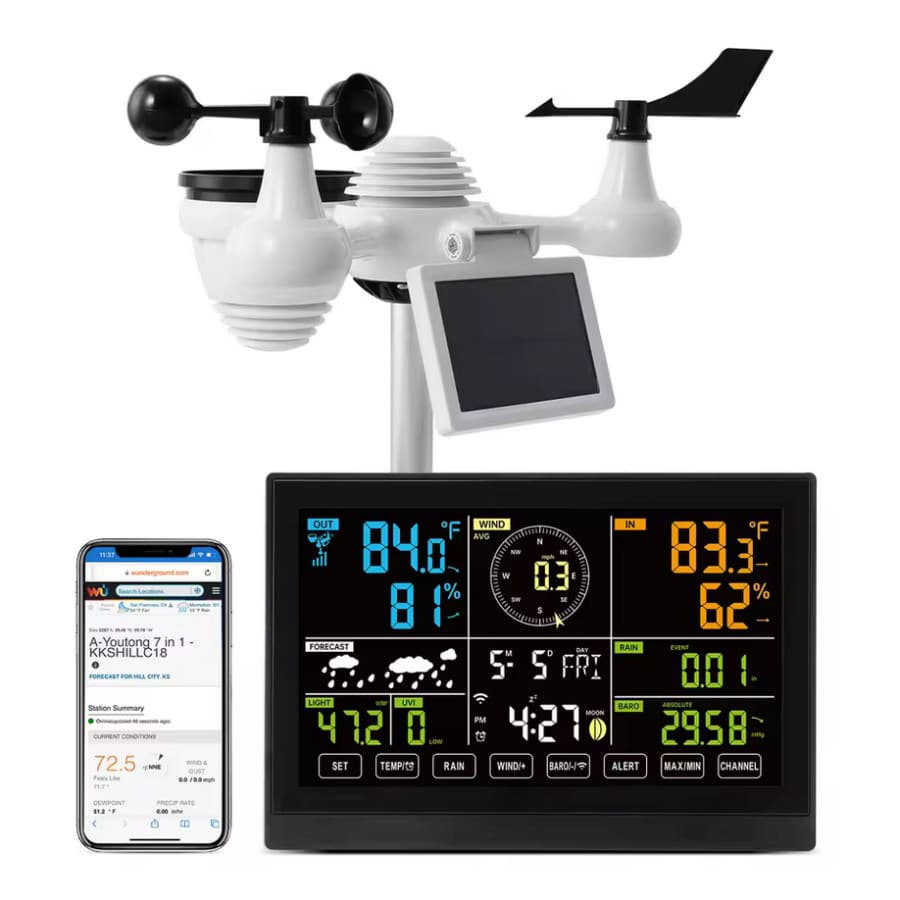 SucceBuy 7-in-1 WiFi Weather Station: $61