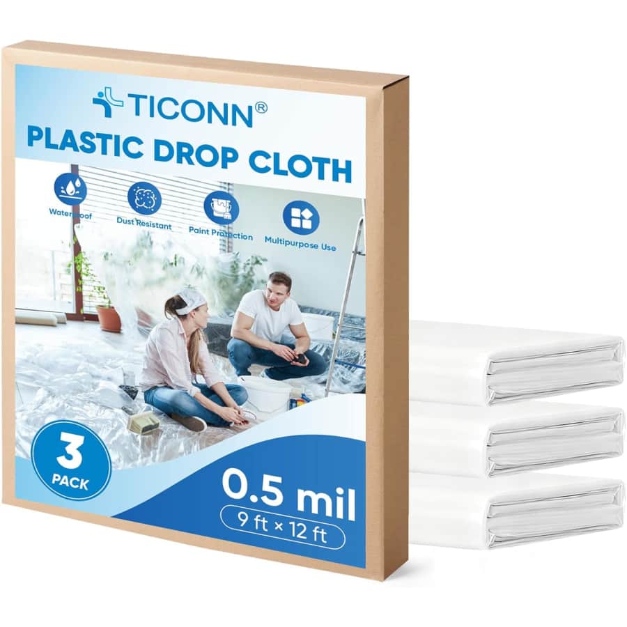 Ticonn 12x9-Foot Plastic Drop Cloth 3-Pack: $5.24
