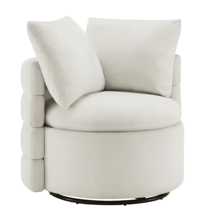 Spruce & Spring Daniel Swivel Modern Barrel Chair w/ Storage: $181 Spruce & Spring Daniel Swivel Modern Barrel Chair w/ Storage: $181
