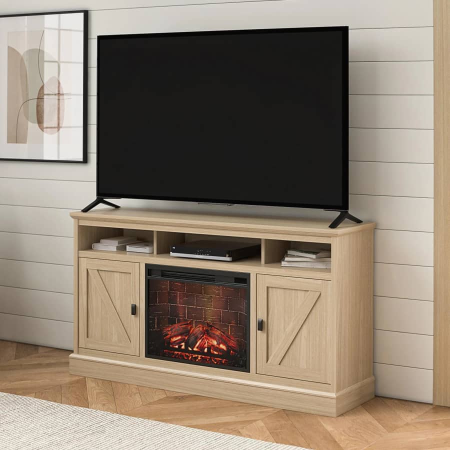 Ameriwood Home Ashton Lane Fireplace TV Stand: $98