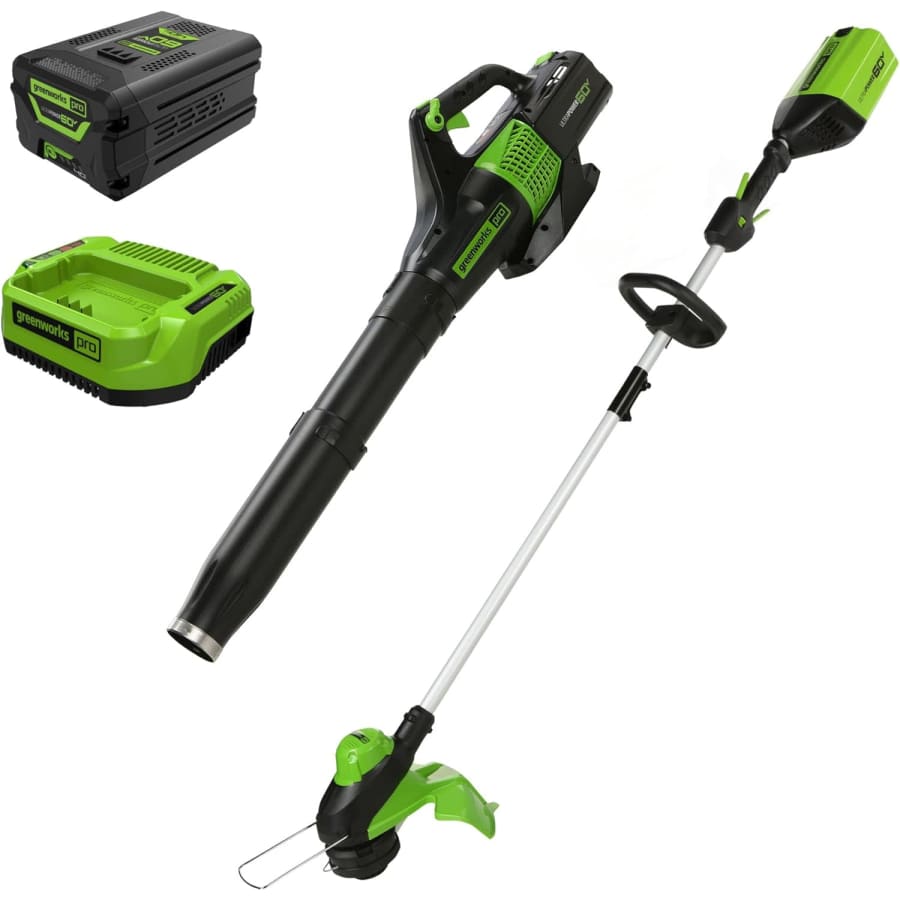 Greenworks 60V 13" Cordless String Trimmer & Leaf Blower Combo Kit w/ 4.0Ah Battery & Charger: $164.95