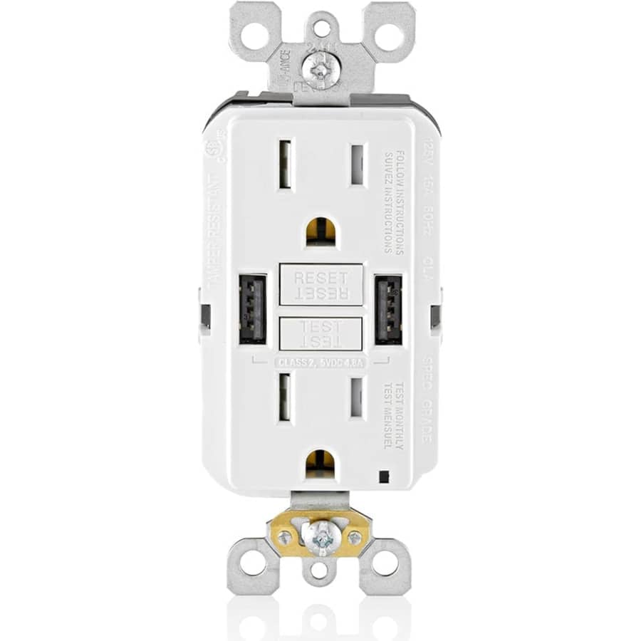 Leviton 15A SmartlockPro GFCI Combination USB-A Wall Outlet: $20.99 Leviton 15A SmartlockPro GFCI Combination USB-A Wall Outlet: $20.99