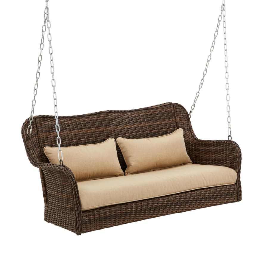 Better Homes & Gardens 2-Seat Camrose Farmhouse Wicker Hanging Porch Swing: $134 Better Homes & Gardens 2-Seat Camrose Farmhouse Wicker Hanging Porch Swing: $134