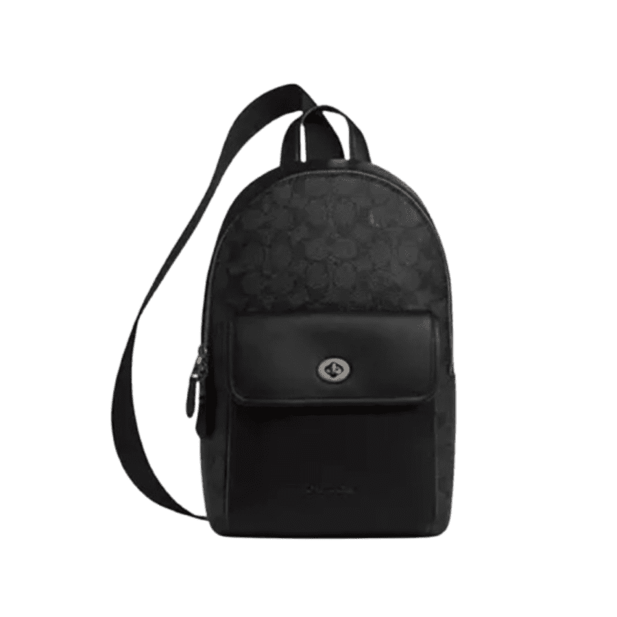 Coach Outlet Men's Turnlock Sling Pack In Signature Canvas: $103 Coach Outlet Men's Turnlock Sling Pack In Signature Canvas: $103