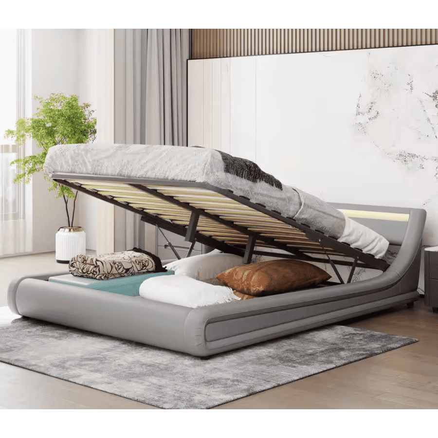 Harper & Bright Designs 65.7" Queen Platform Bed with Hydraulic Storage and LED: $246 Harper & Bright Designs 65.7" Queen Platform Bed with Hydraulic Storage and LED: $246