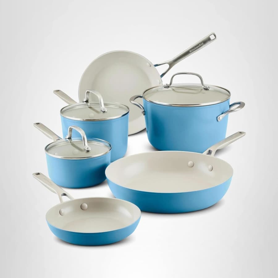 KitchenAid 9-Piece Hard Anodized Ceramic Nonstick Cookware Set: $190 w/ Prime KitchenAid 9-Piece Hard Anodized Ceramic Nonstick Cookware Set: $190 w/ Prime