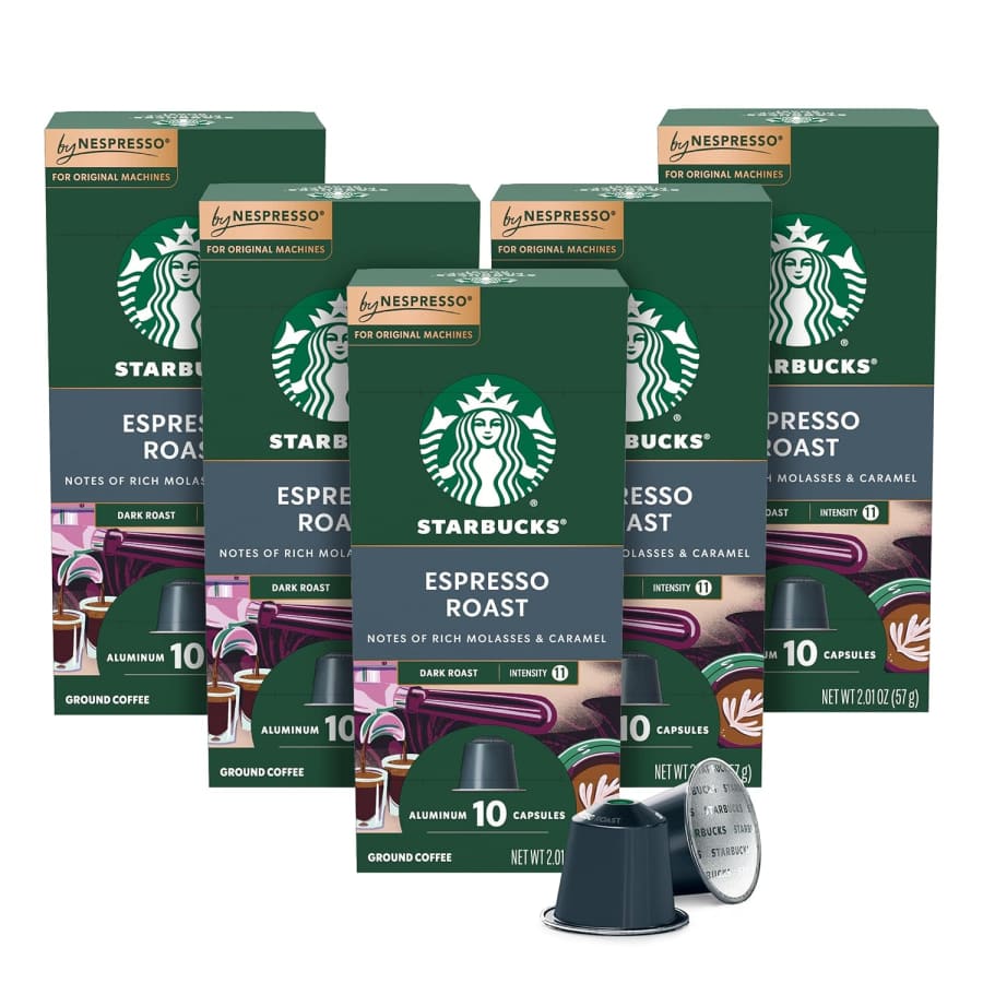 Starbucks by Nespresso Dark Roast Espresso Capsules 50-Pack: $16 w/ Sub & Save Starbucks by Nespresso Dark Roast Espresso Capsules 50-Pack: $16 w/ Sub & Save