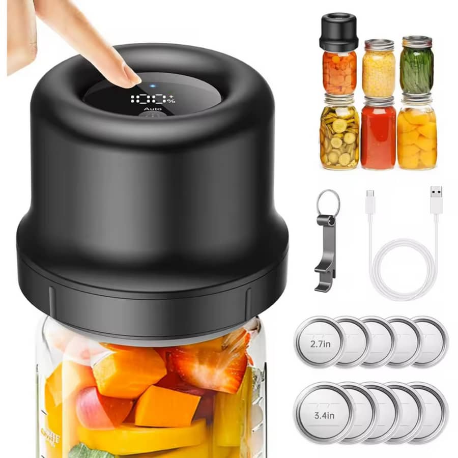 Moriko Electric Mason Jar Vacuum Sealer Kit: $13