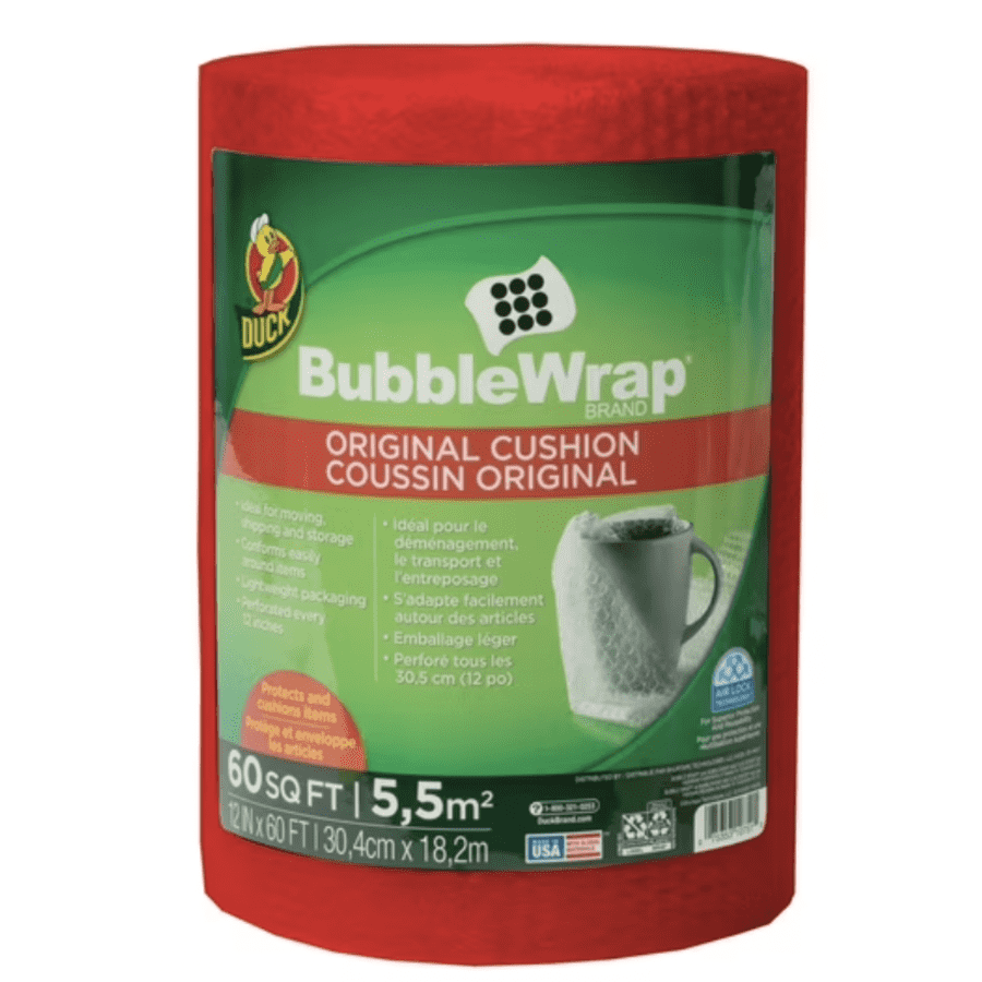 Duck 60-Foot Red Bubble Wrap Cushioning: $5.93